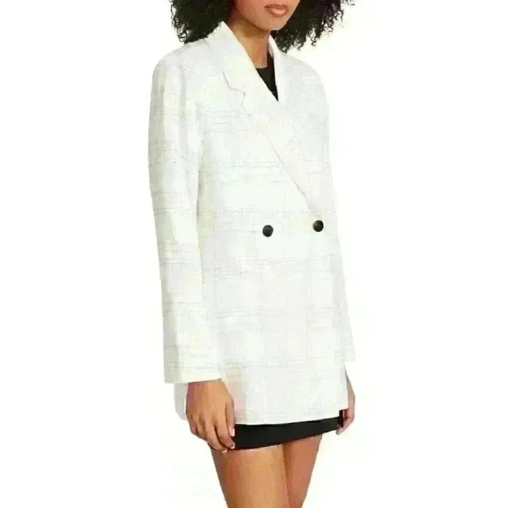 NEW! Steve Madden Women's S Nika Plaid Double Breasted Blazer NWT $99 - Picture 3 of 4